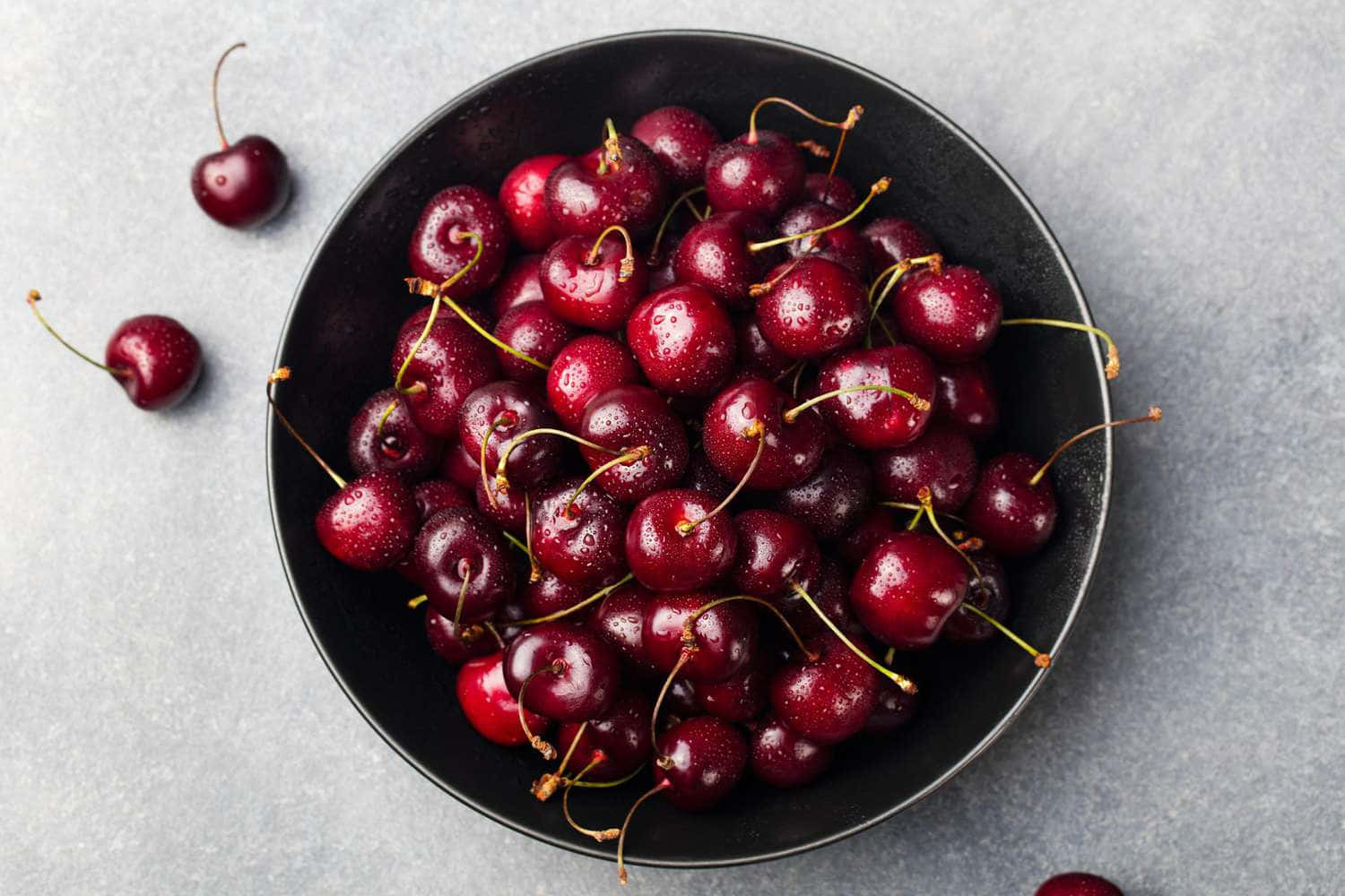 Fresh And Juicy Red Cherries Wallpaper