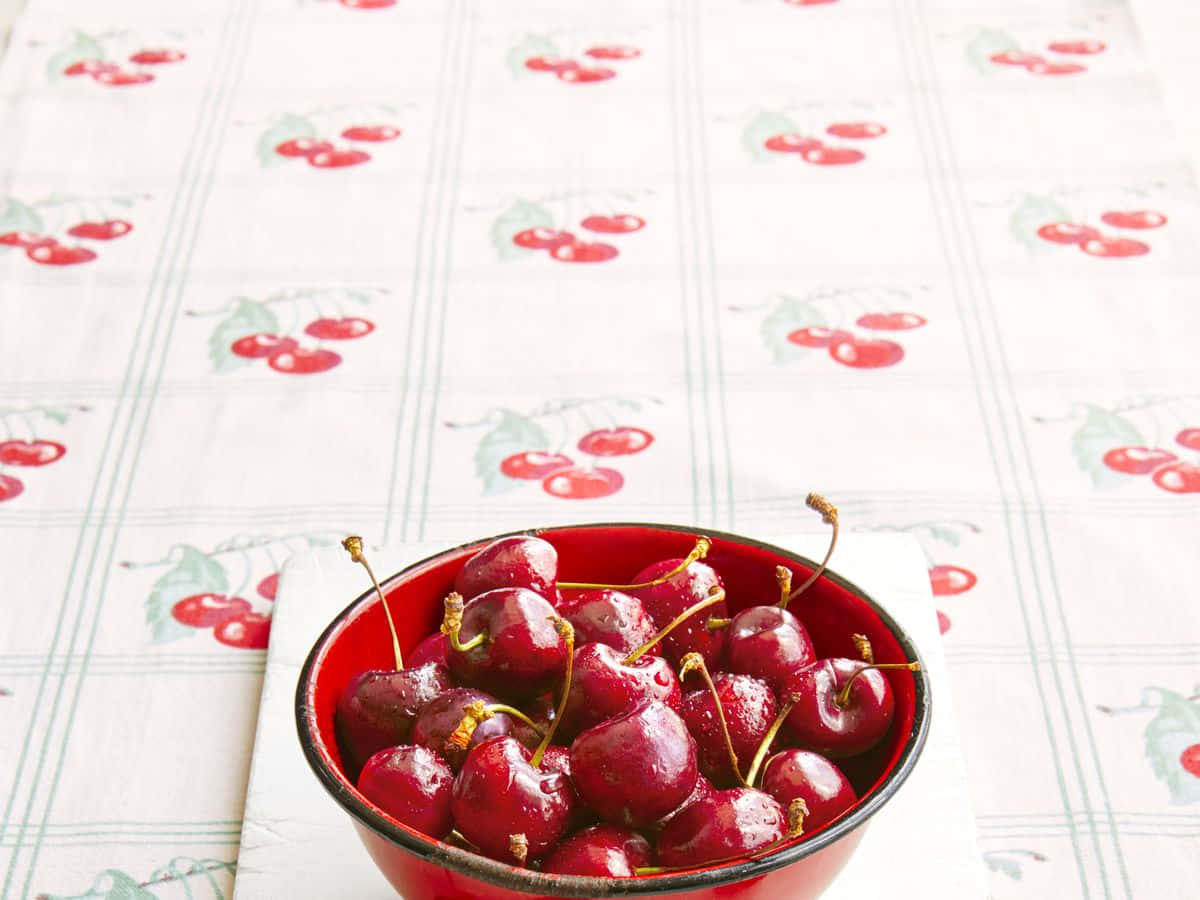 Fresh And Vibrant Red Cherries Wallpaper