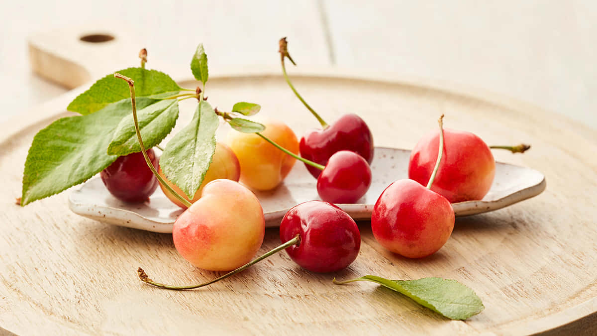 Fresh & Juicy Red Cherries Wallpaper