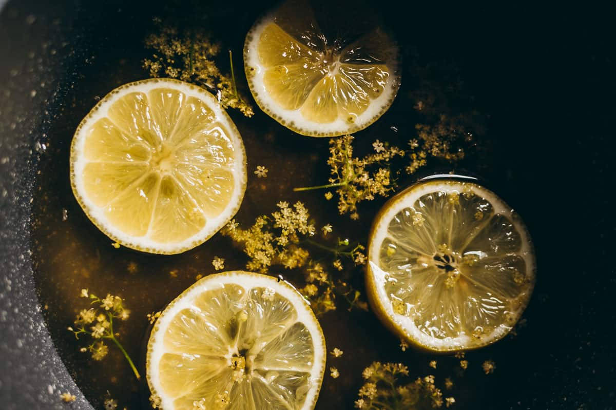 Fresh Lemon Slices Prepared For Cordial Making Wallpaper