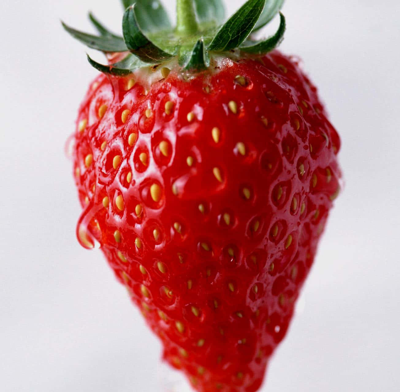 Fresh Red Strawberry Close-up Wallpaper