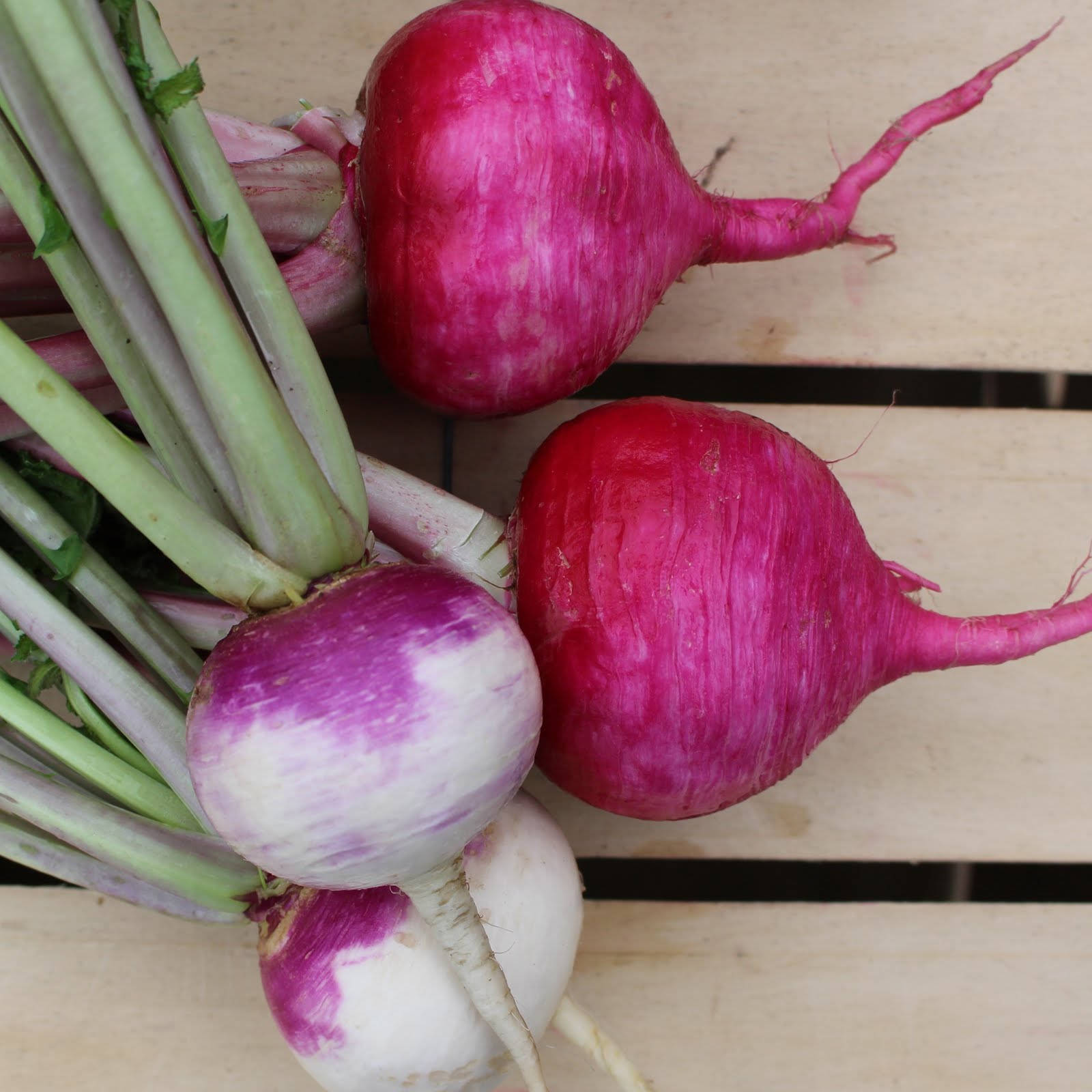 Fresh Turnips On A Wooden Pallet Wallpaper