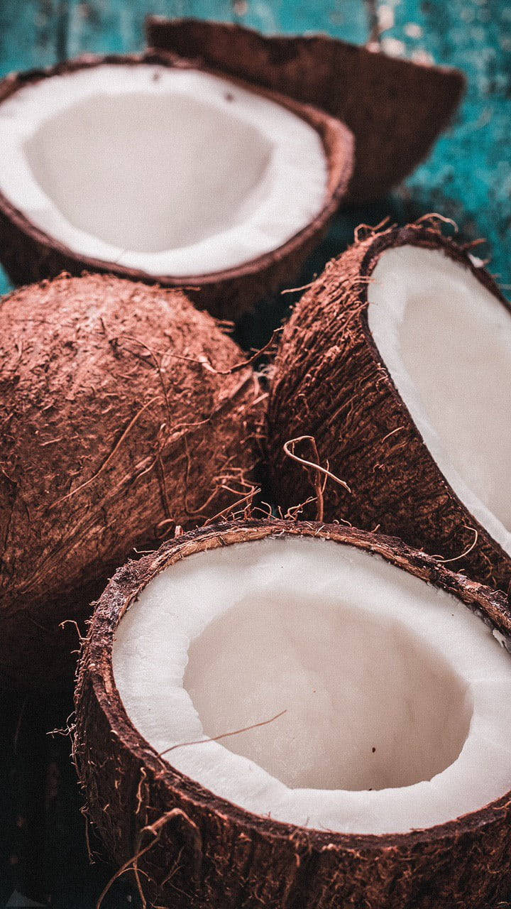 Freshly Sliced Coconut Fruit Wallpaper