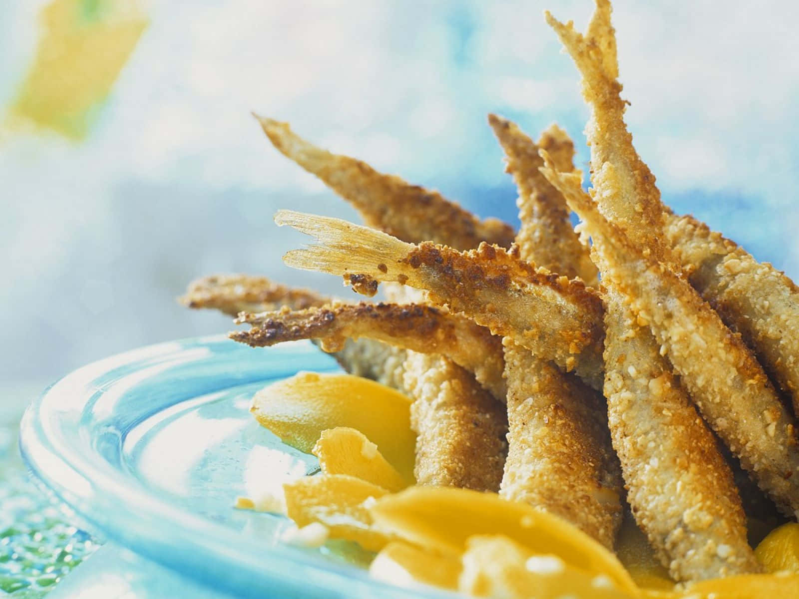 Fried Smelt Fish Dish Wallpaper