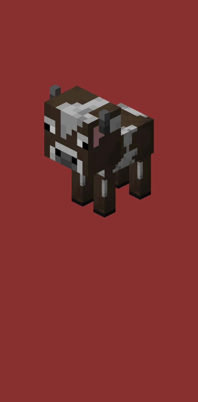 Friendly Minecraft Cow In Its Natural Habitat Wallpaper