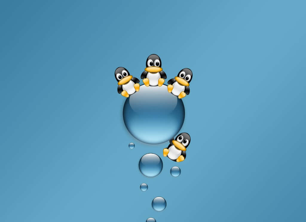 Friendly Penguin Tux In The Snow Wallpaper