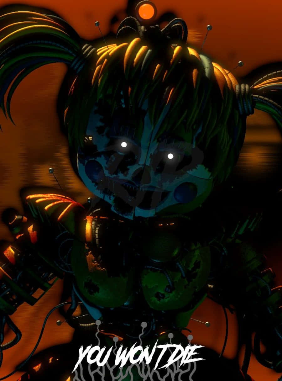 Frightening Scrap Baby Awaits In The Dark Wallpaper