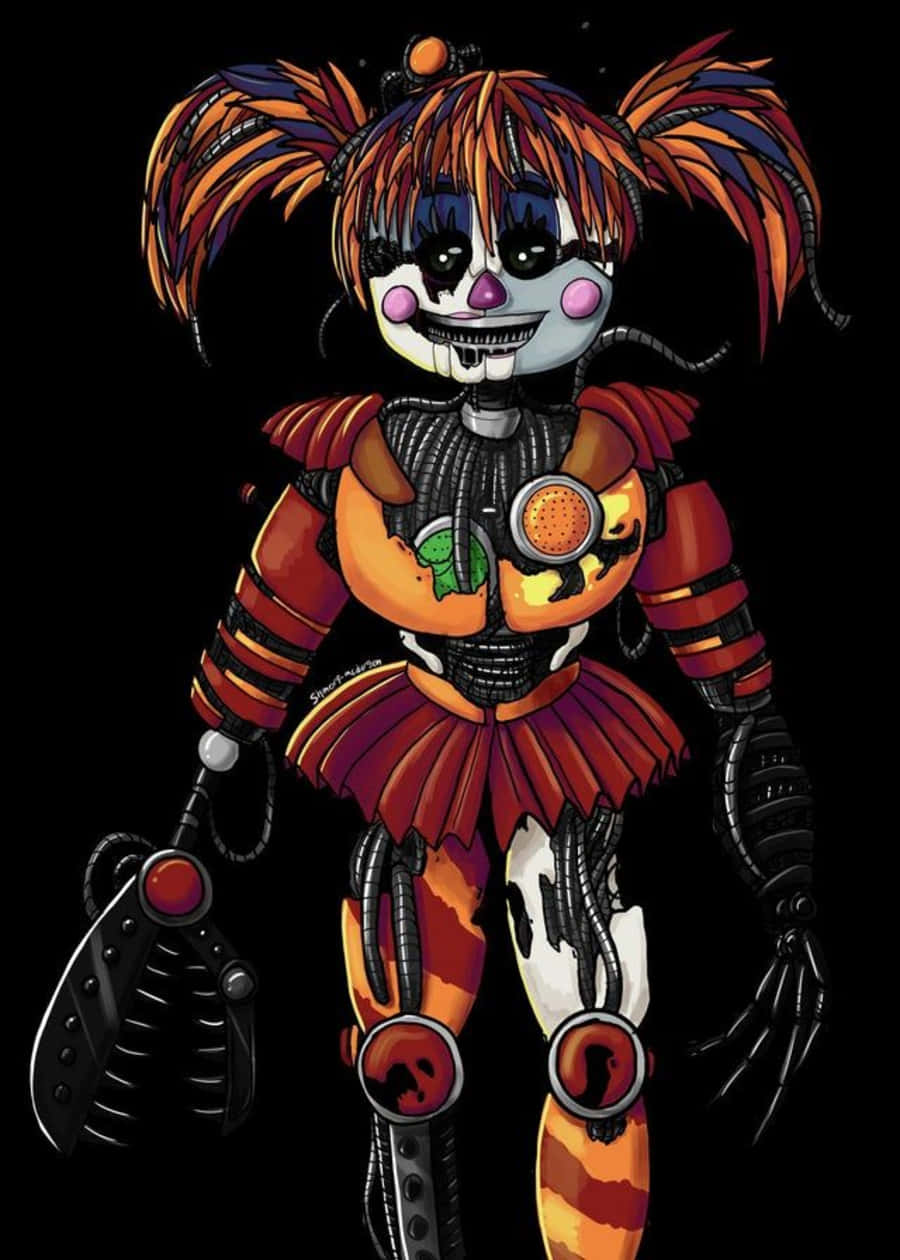 Frightening Scrap Baby From Five Nights At Freddy's Wallpaper