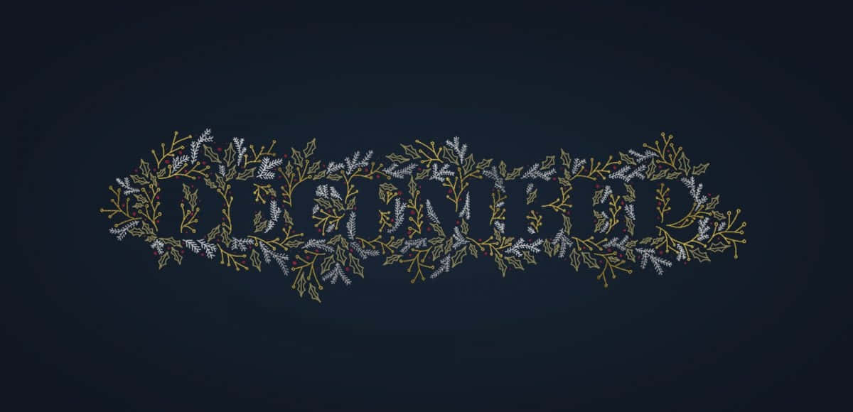 Frosty December Text Design Wallpaper