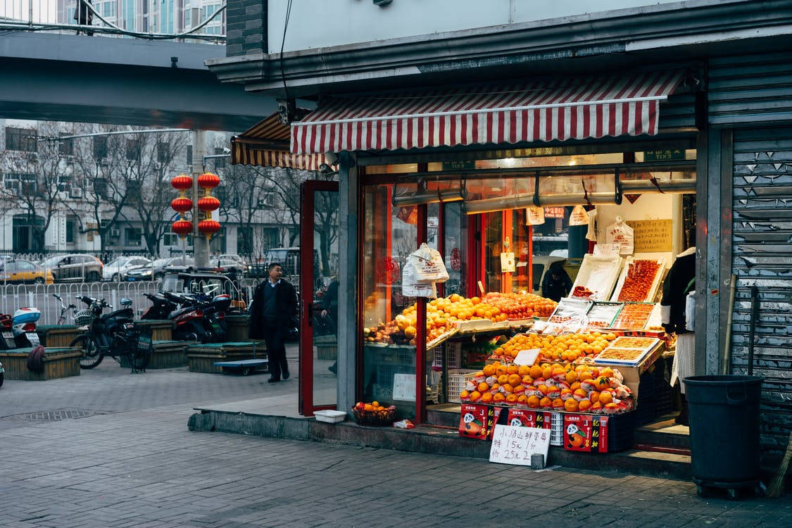 Fruit Stand In Beijing Wallpaper