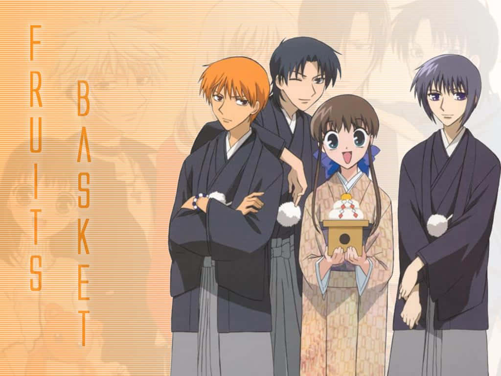 Fruits Basket Charactersin Kimonos Wallpaper