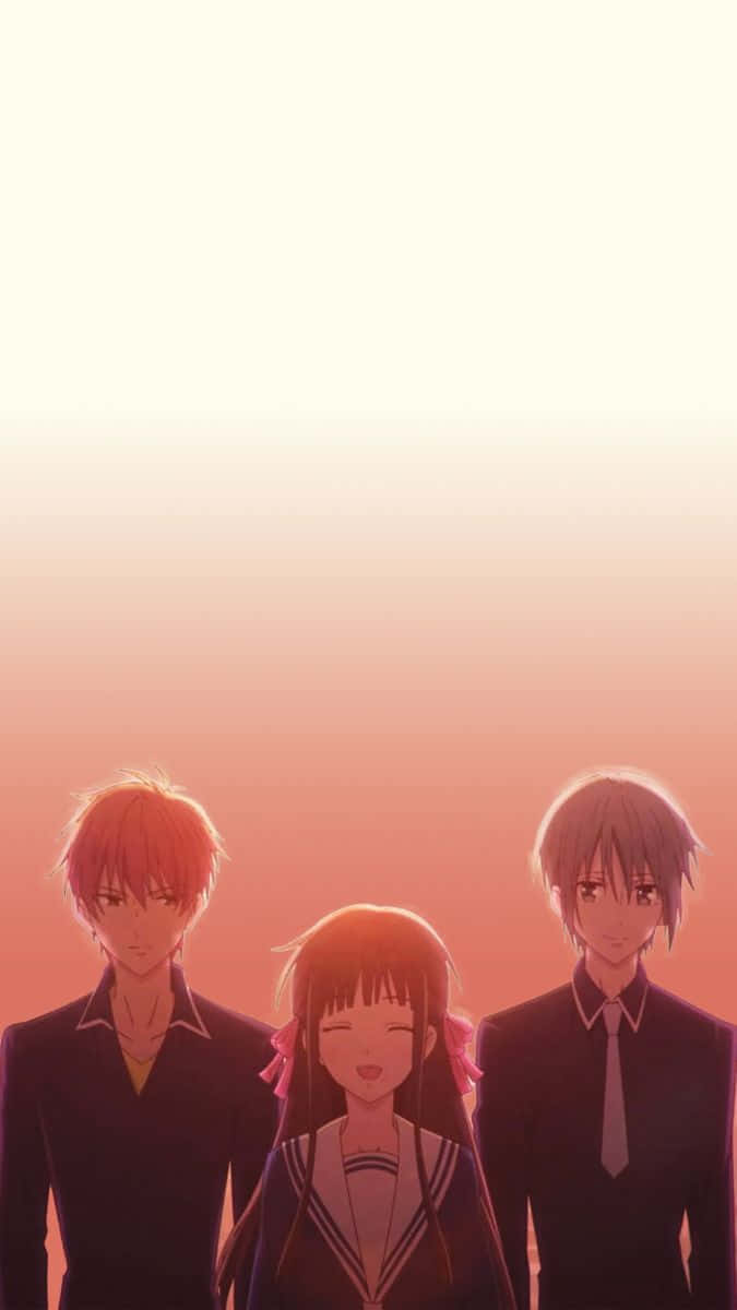 Fruits Basket Trio Sunset Silhouette Wallpaper