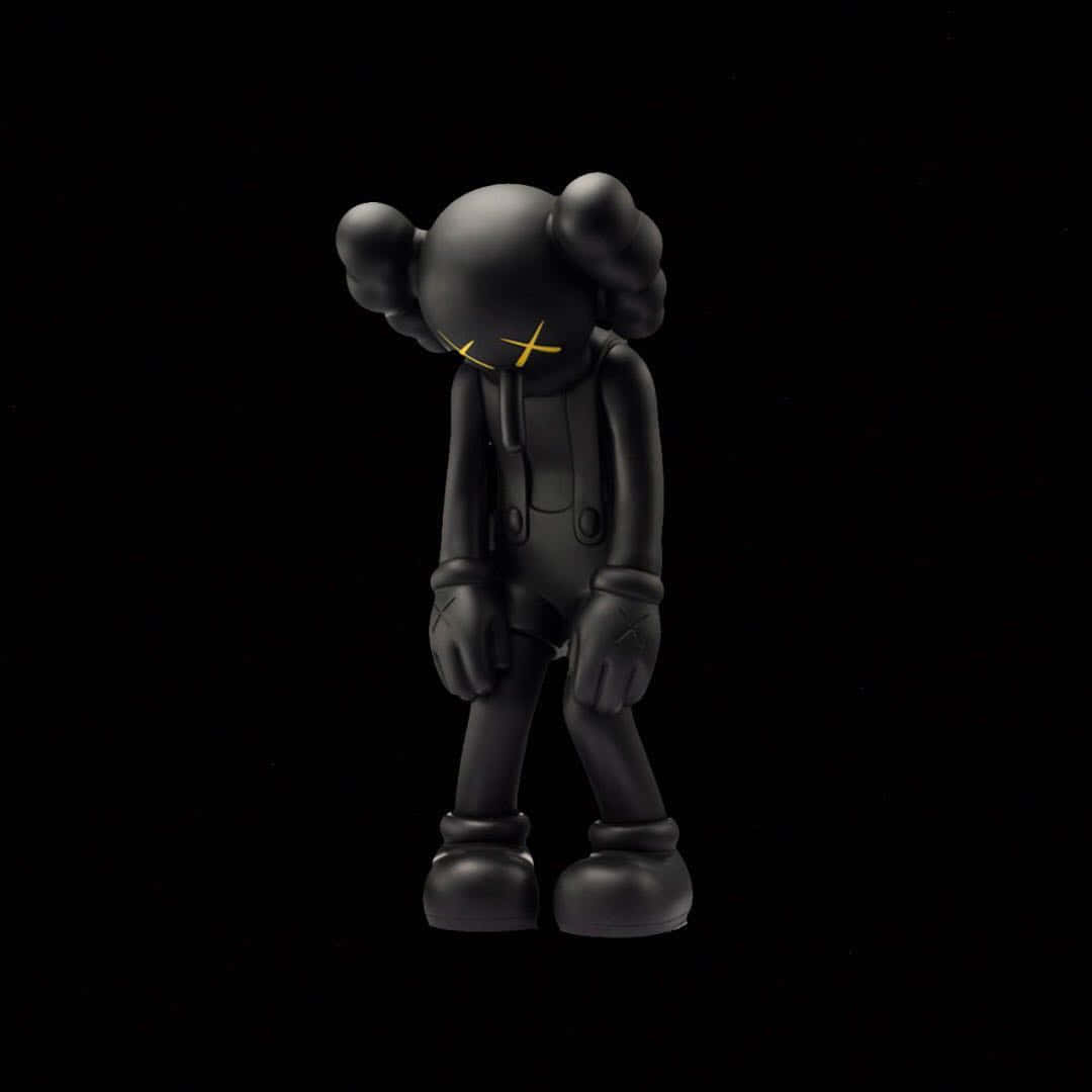 Frustrated 3d Kaws Black And White Wallpaper