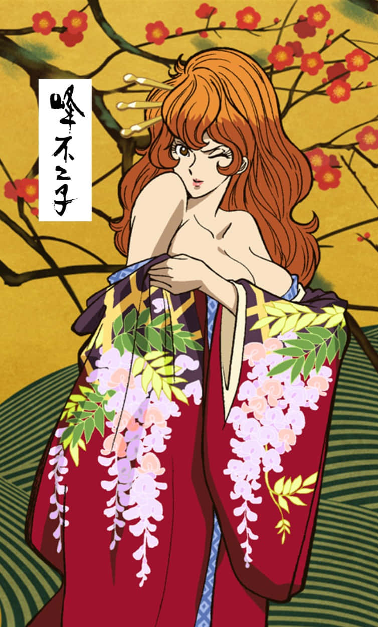 Fujiko Mine Traditional Kimono Art Wallpaper