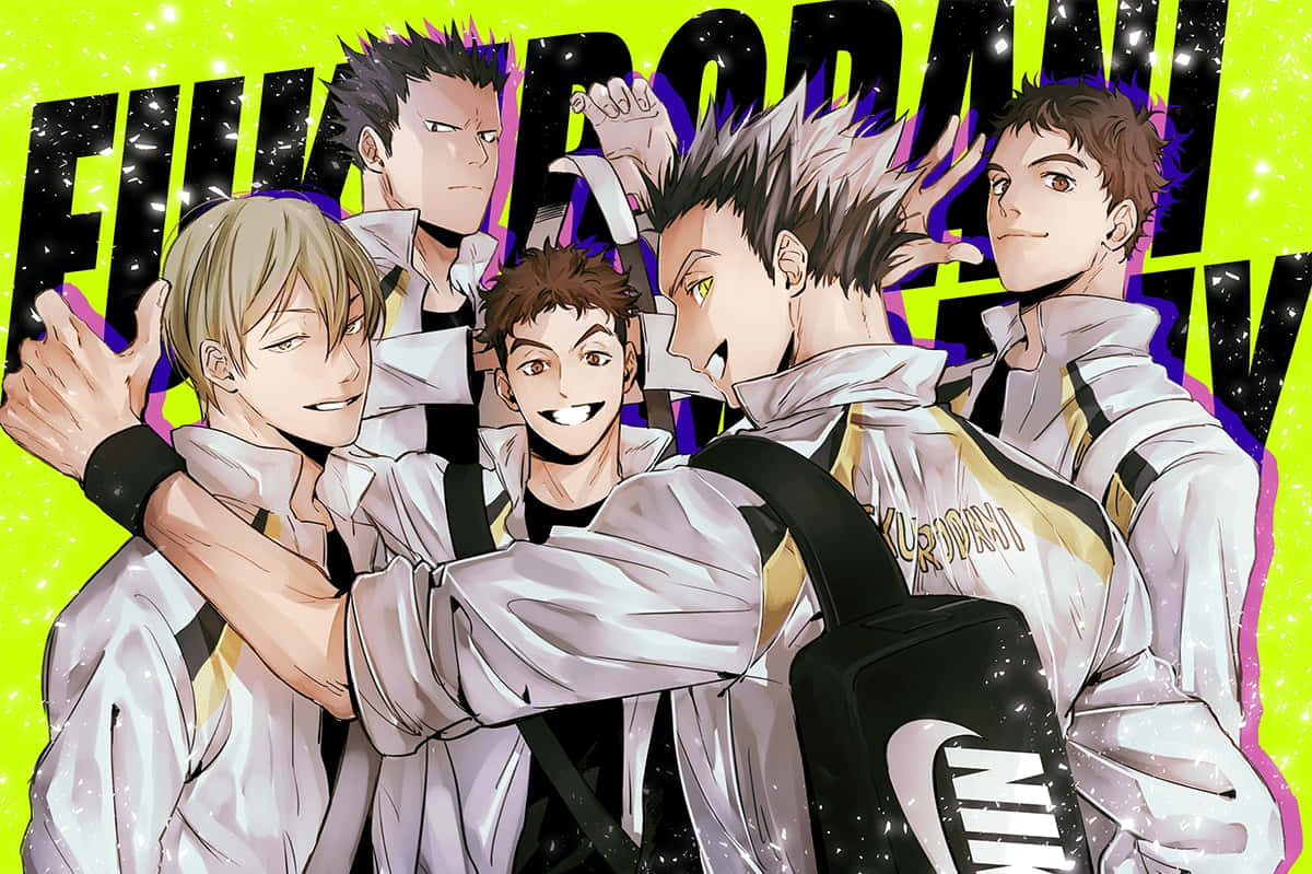 Fukurodani Academy Volleyball Team In Action Wallpaper