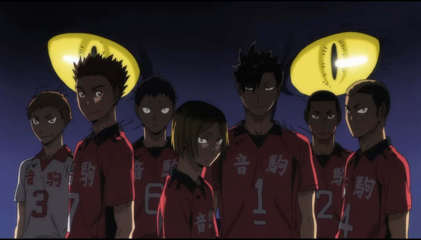 Fukurodani High School Volleyball Team In Action Wallpaper