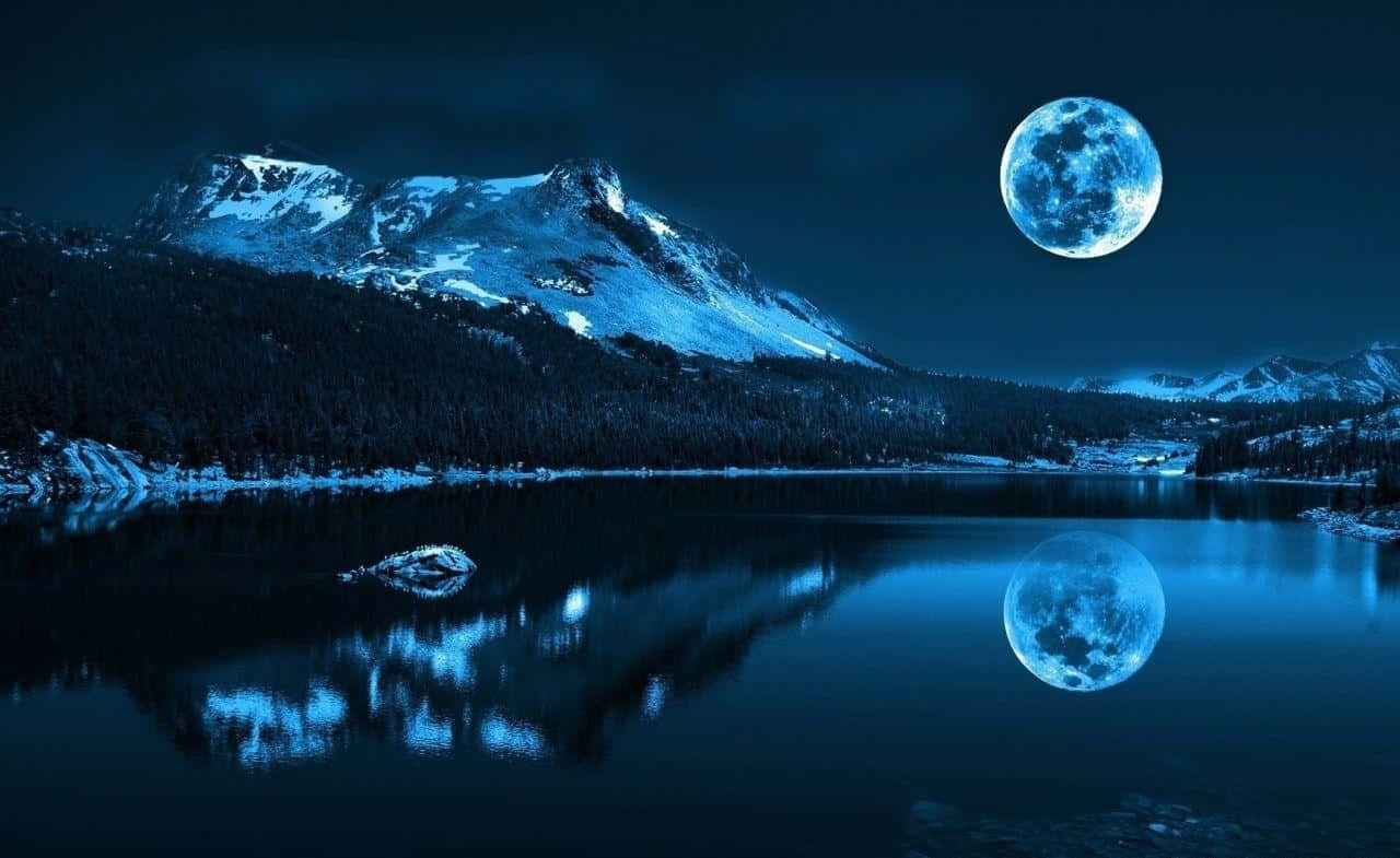 Full Moon Night Hd Desktop Wallpaper