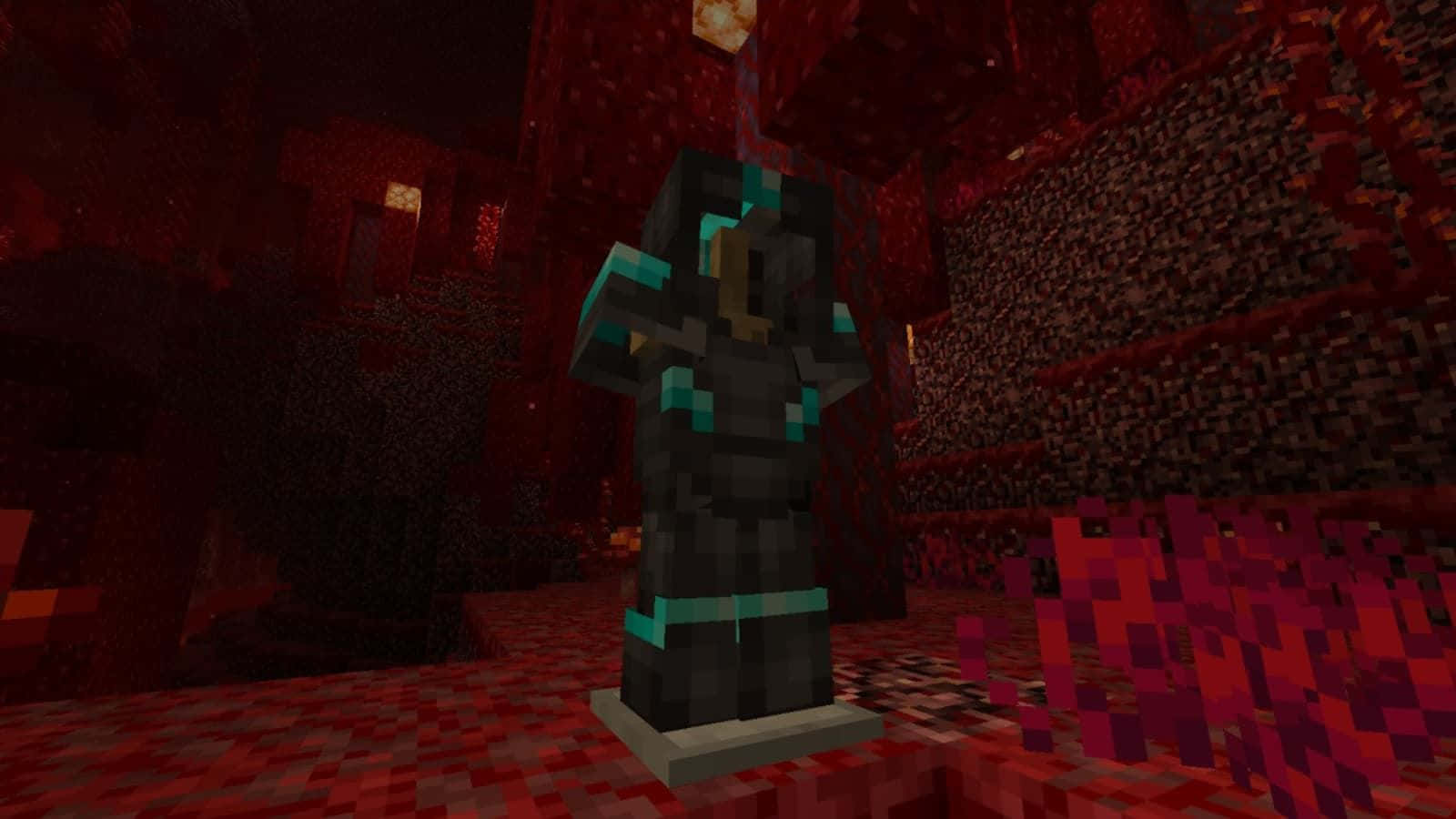 Fully Equipped: Minecraft Armor Ready For Battle Wallpaper