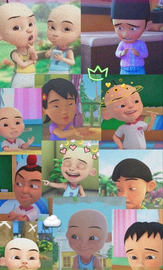 Fun Aesthetic Upin Ipin Collage Wallpaper