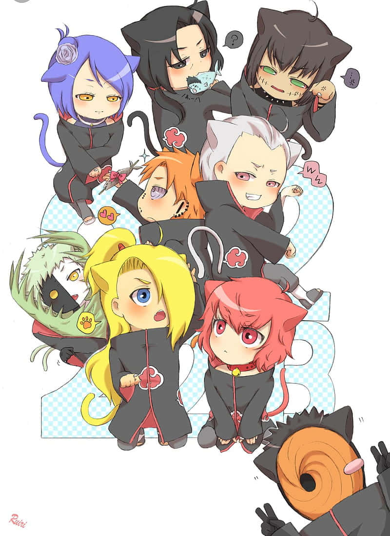 Fun And Loving Chibi Version Of Akatsuki Wallpaper