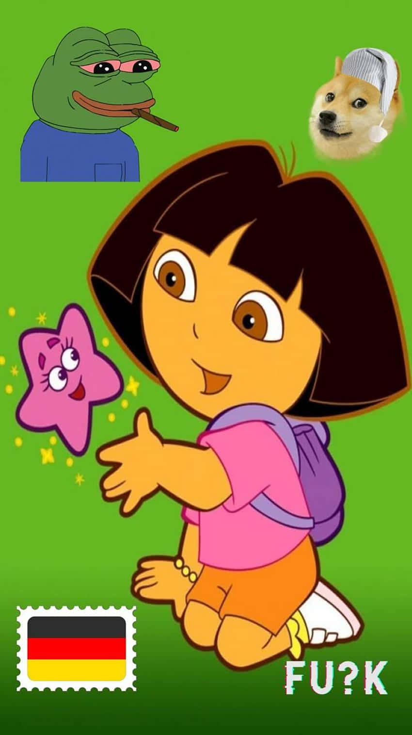 “funny Dora Makes Everyone Laugh” Wallpaper