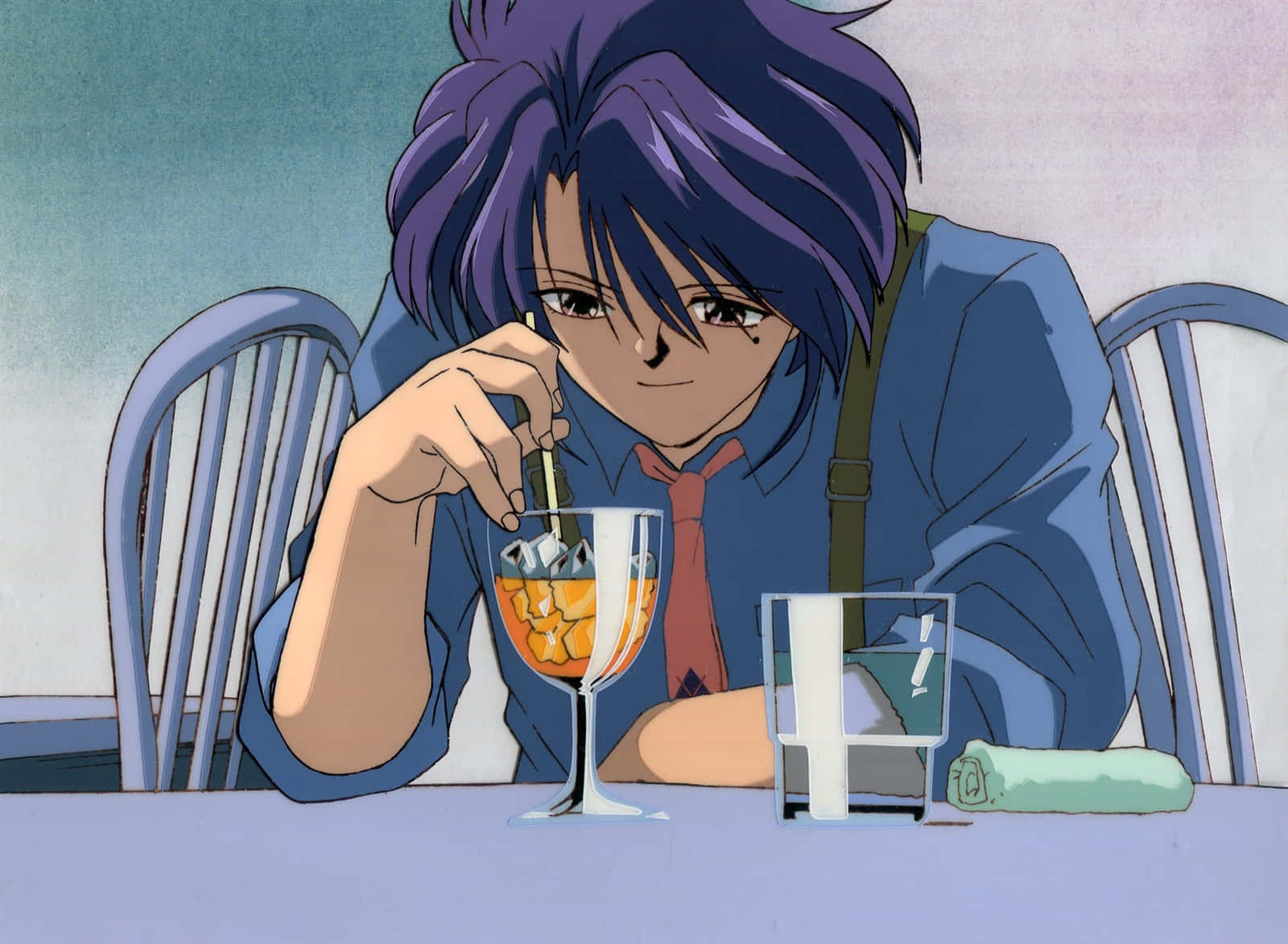 Fushigi Yuugi Nuriko Relaxingat Table Wallpaper