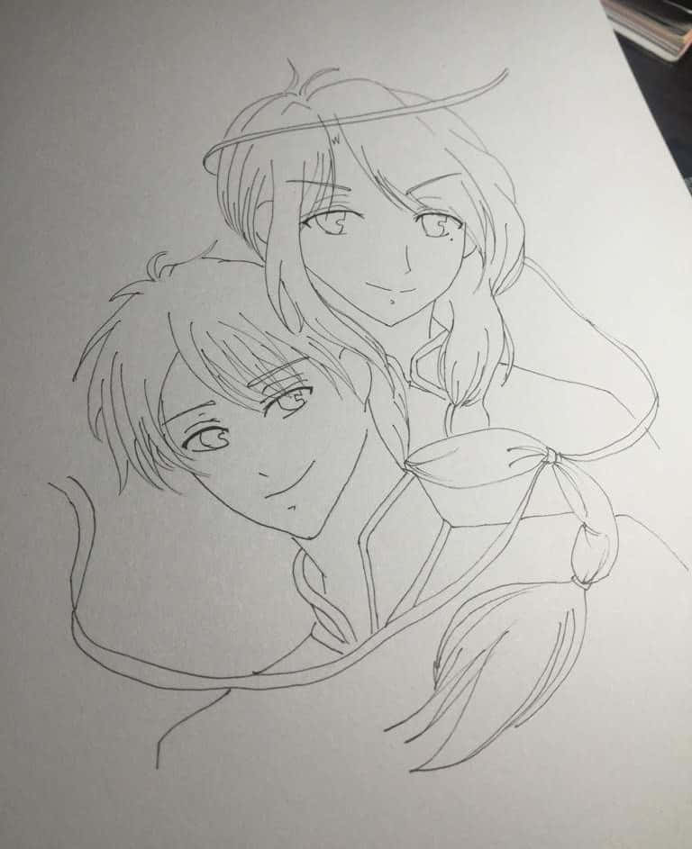 Fushigi Yuugi Nurikoand Friend Sketch Wallpaper