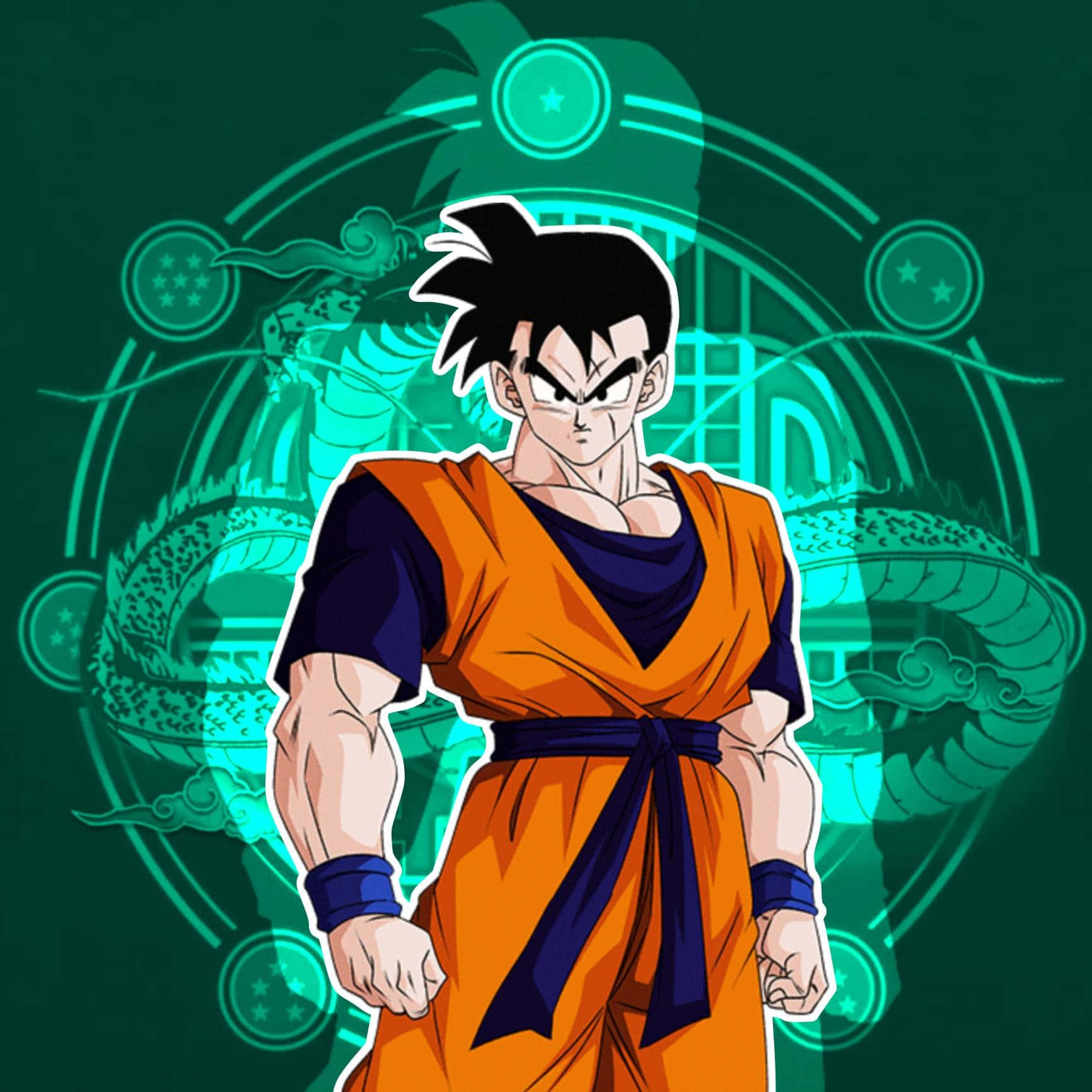 Future Gohan Standing Power Aura Wallpaper