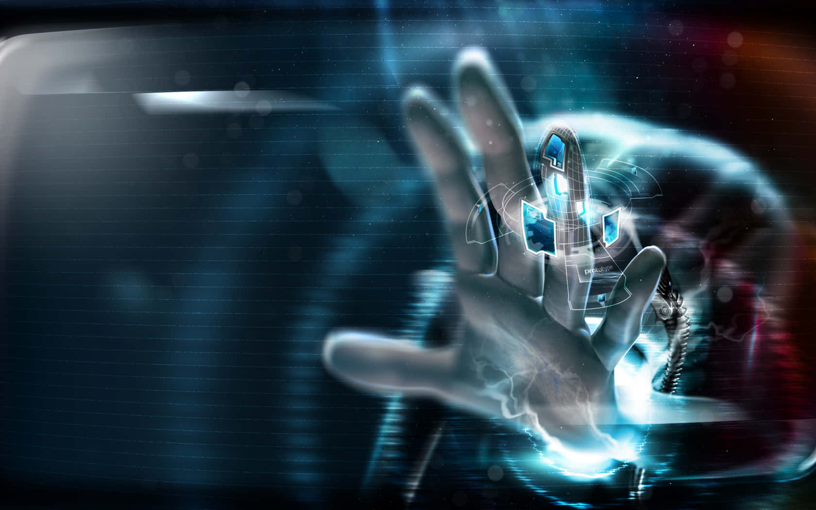 Futuristic 3d Technology Interface Wallpaper