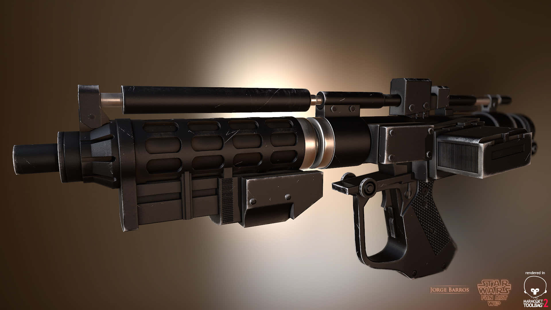 Futuristic Blaster Rifles On Display Wallpaper