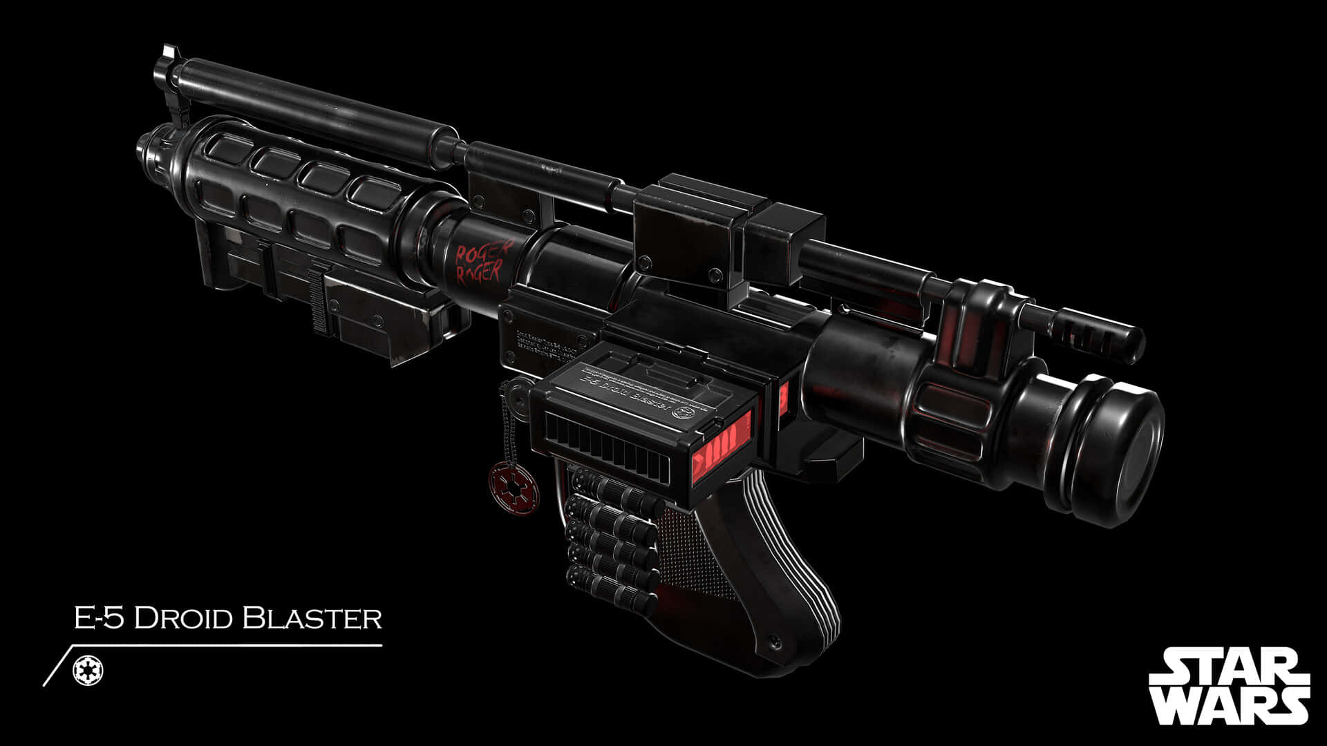 Futuristic Blaster Rifles On Display Wallpaper