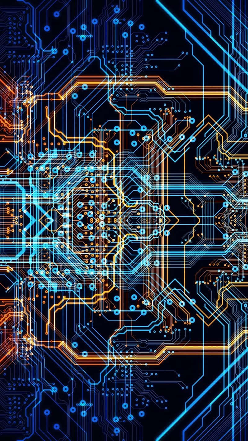 Futuristic Circuit Board Design Wallpaper