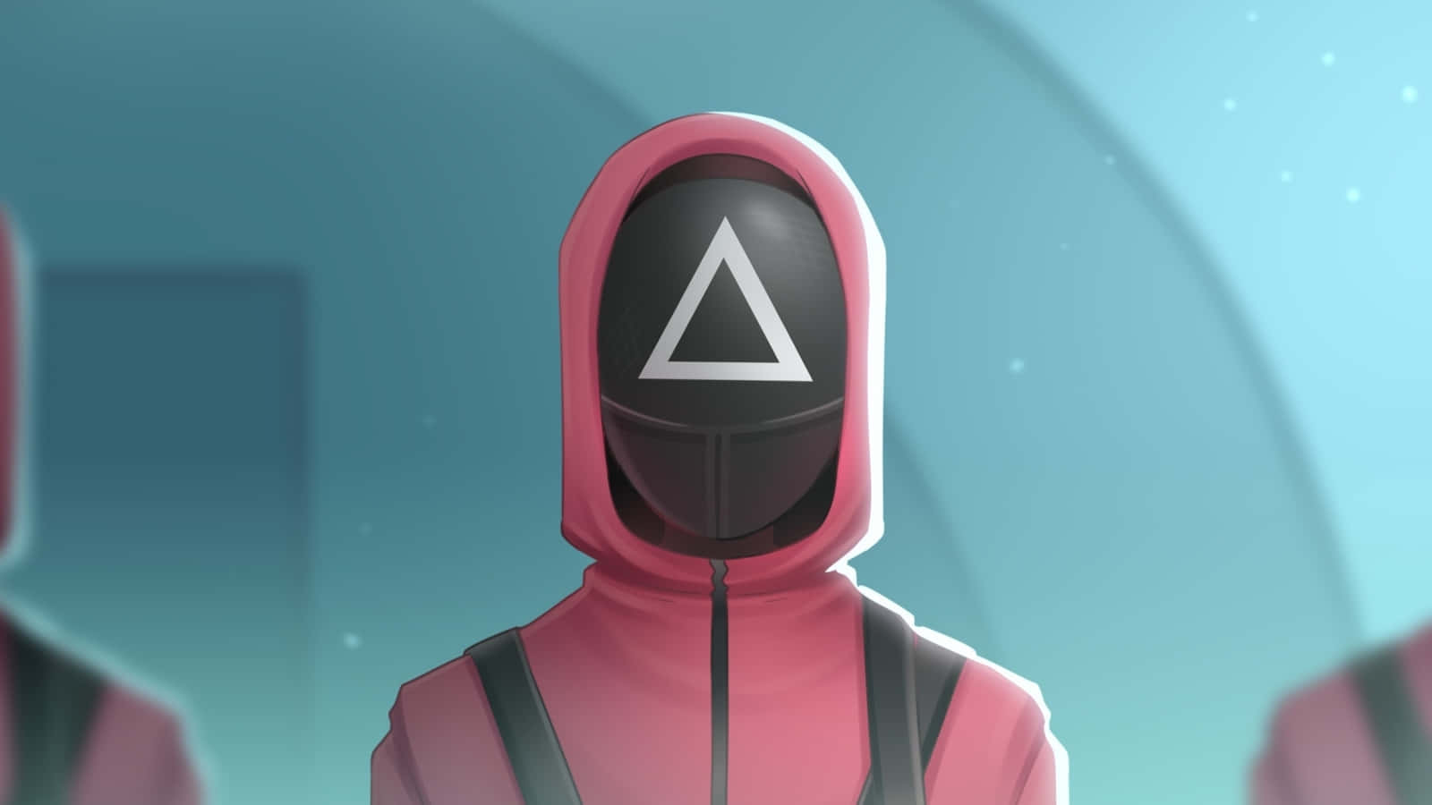 Futuristic Hooded Figure P F P Wallpaper