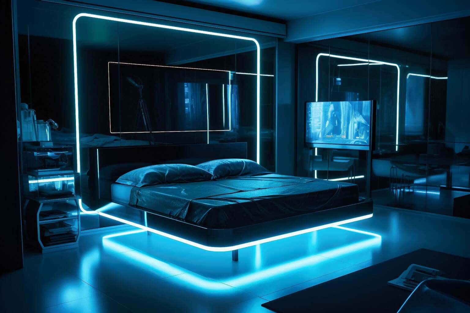 Futuristic Neon Bedroom Design.jpg Wallpaper