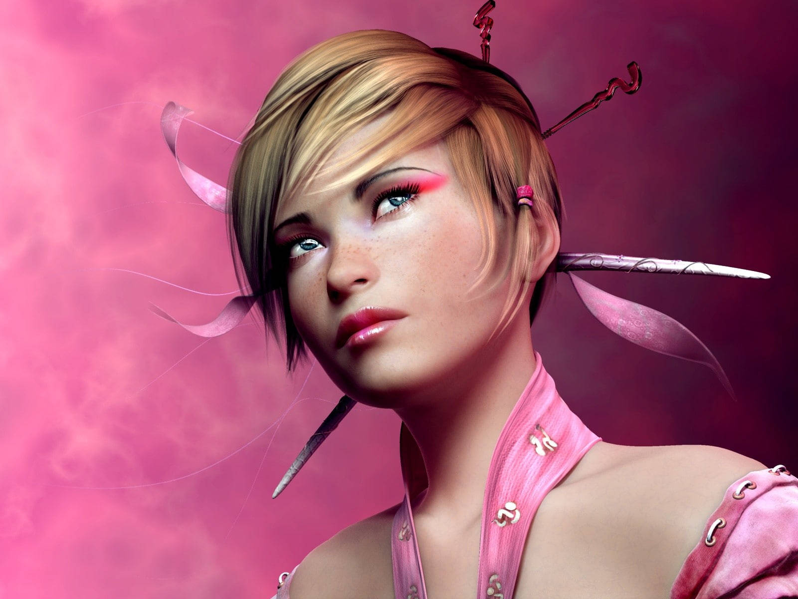 Futuristic Pink Fairy Wallpaper