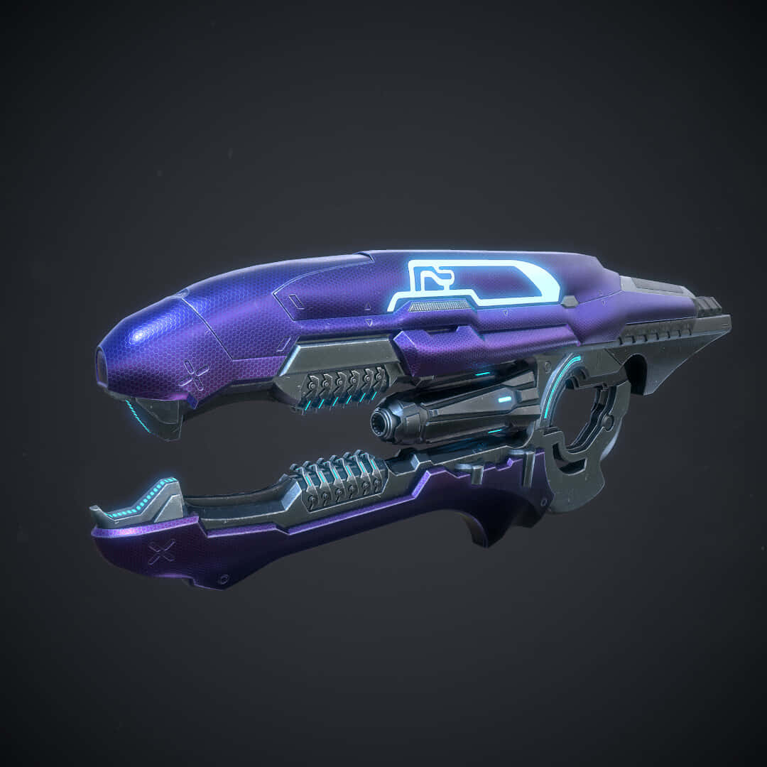 Futuristic Sci-fi Plasma Rifle In Action Wallpaper