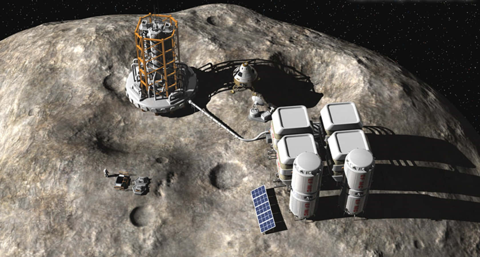 Futuristic Space Mining Operation Wallpaper