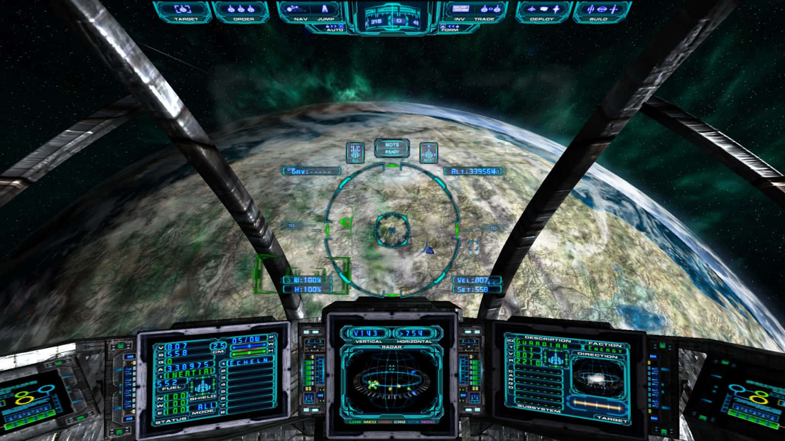 Futuristic Spaceship Cockpit View Wallpaper