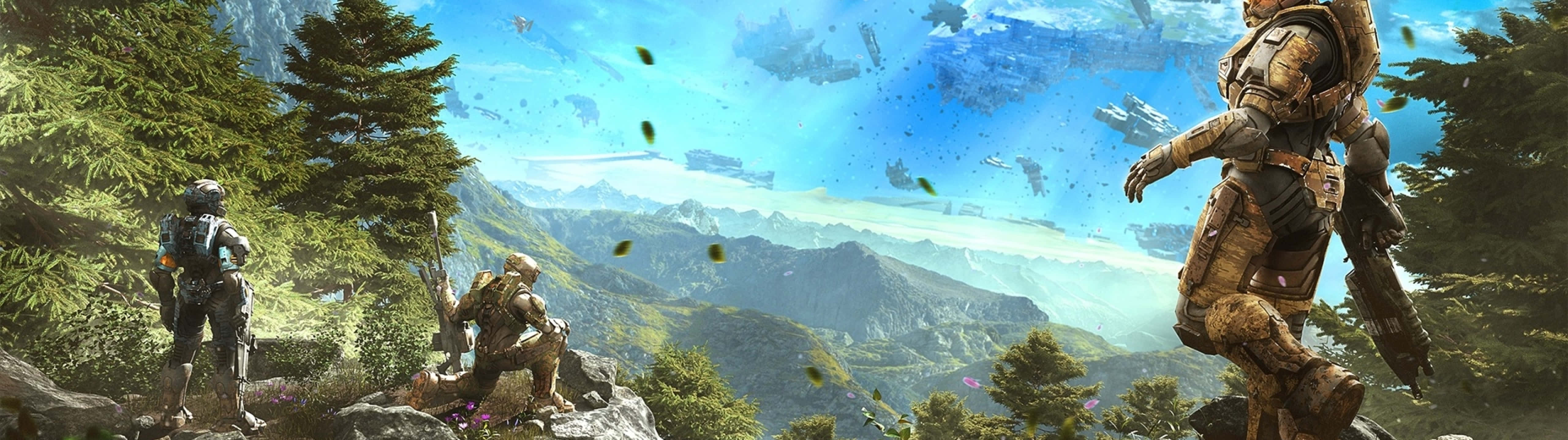 Futuristic_ Warriors_ Overlooking_ Valley Wallpaper