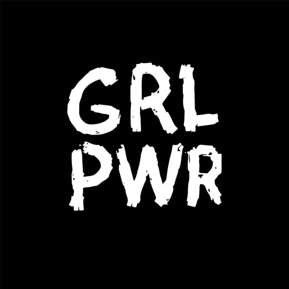 G R L P W R Black Background White Text Wallpaper