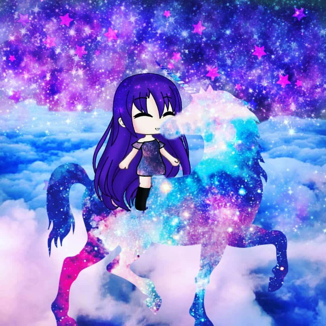 Gacha Life Girl Galactic Unicorn Wallpaper