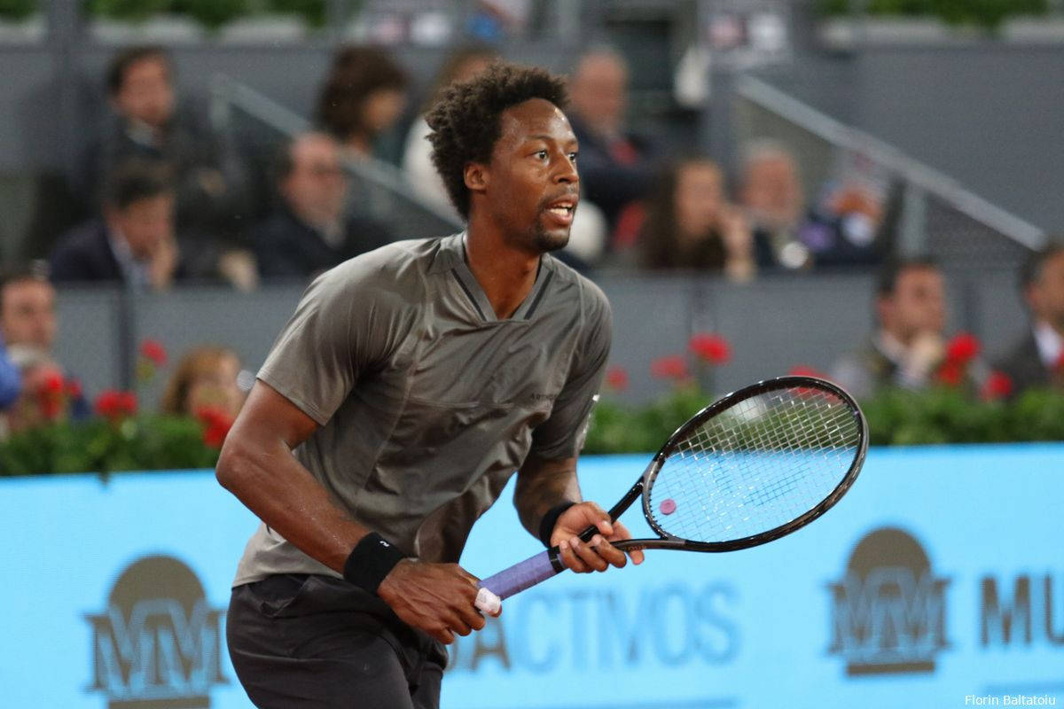 Gael Monfils In Gray Shirt Wallpaper