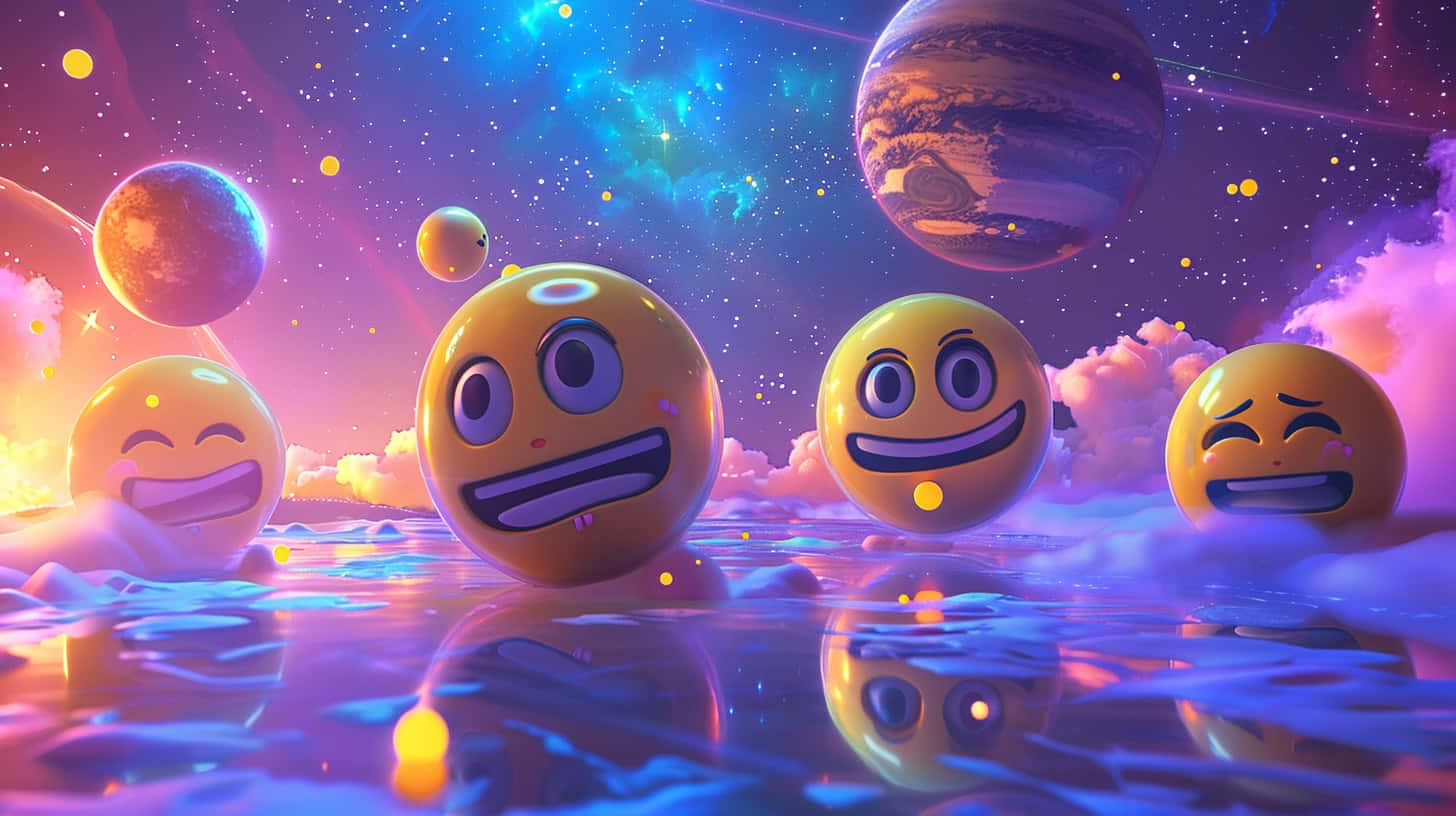 Galactic Emoji Adventure Wallpaper