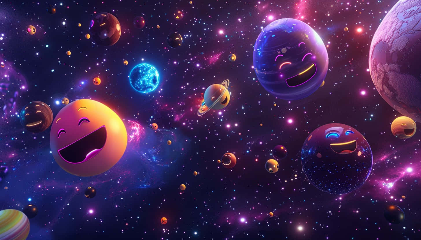 Galactic Emoji Adventure Wallpaper