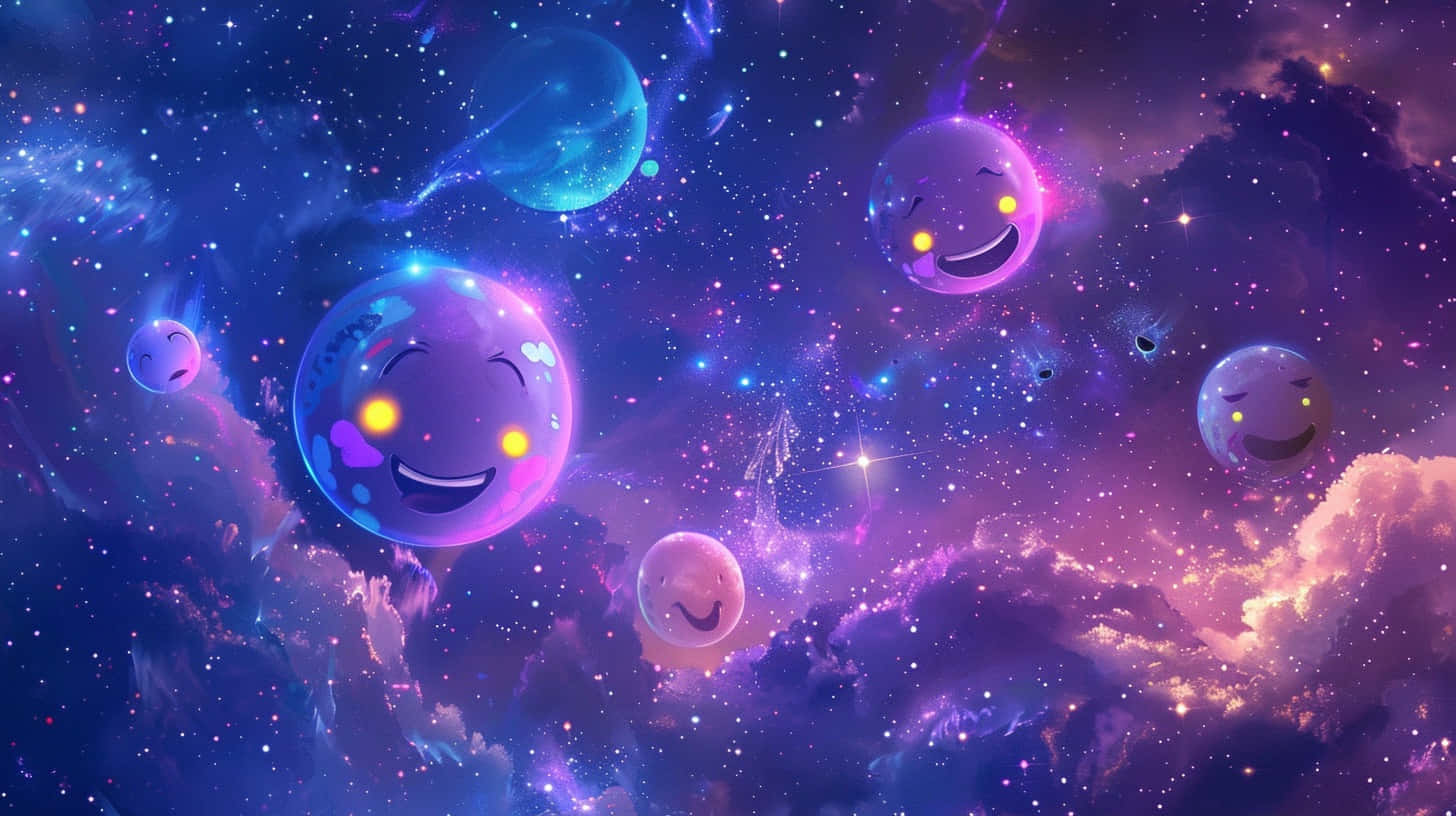 Galactic Emoji Adventure Wallpaper