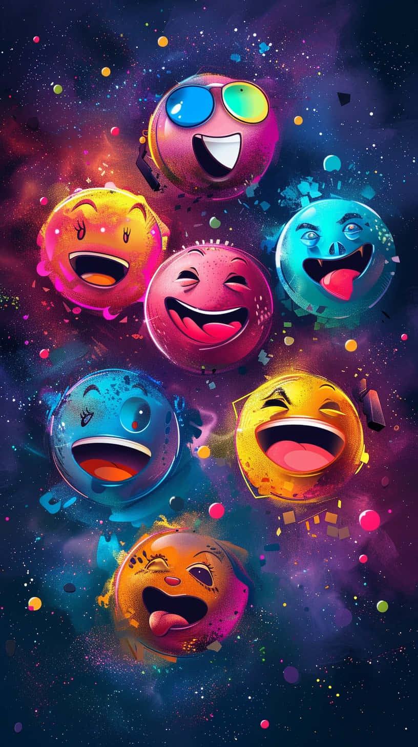 Galactic Emoji Expressions Wallpaper