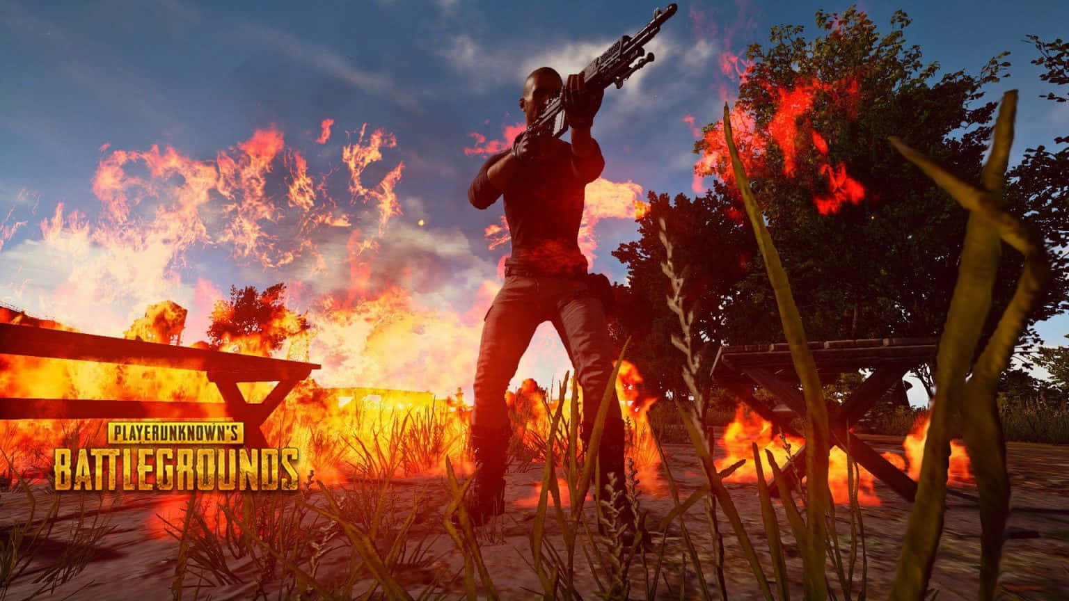 Gamer Challenges Opponents In Playerunknown's Battlegrounds Wallpaper