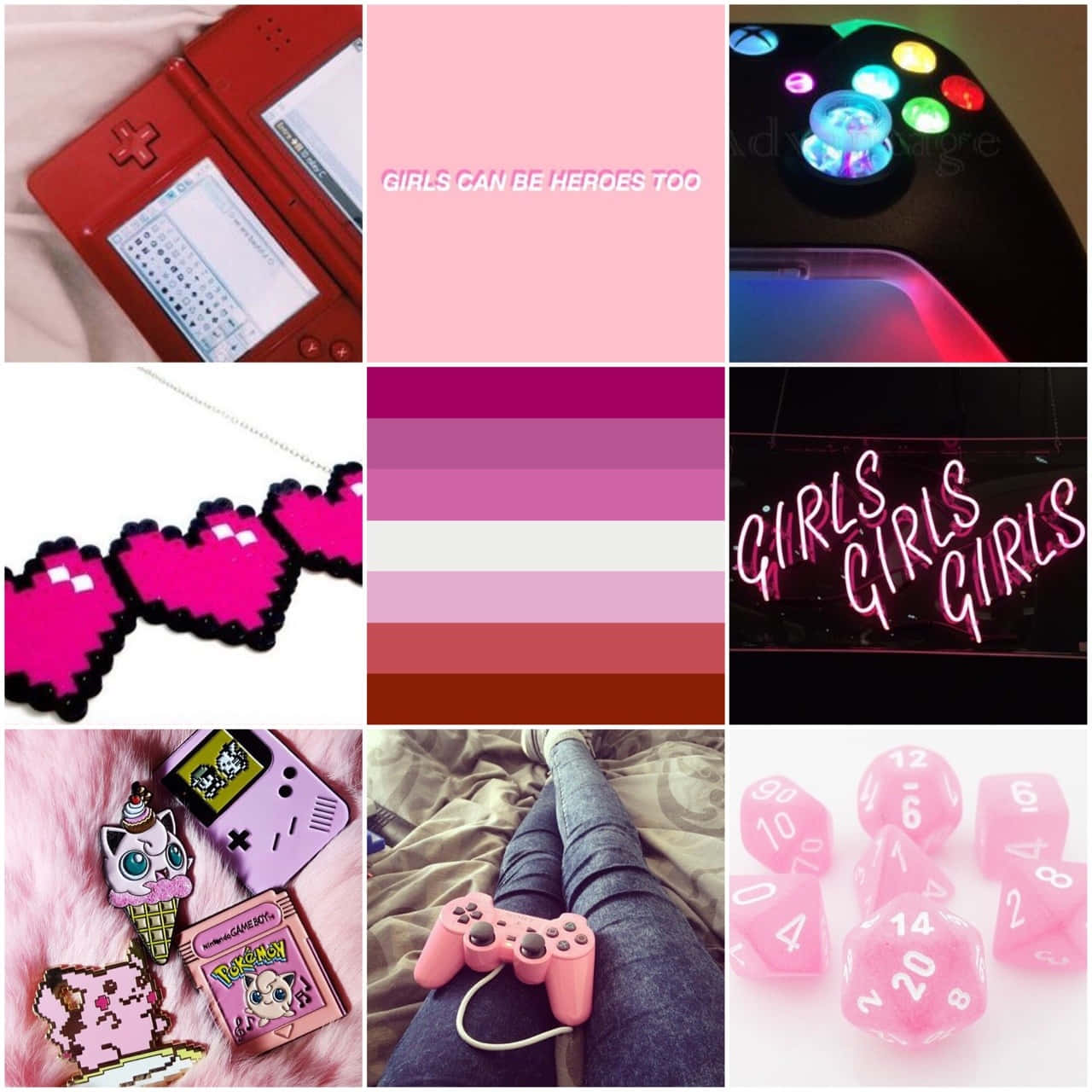 Gamer Girl Aesthetic Collage Wallpaper