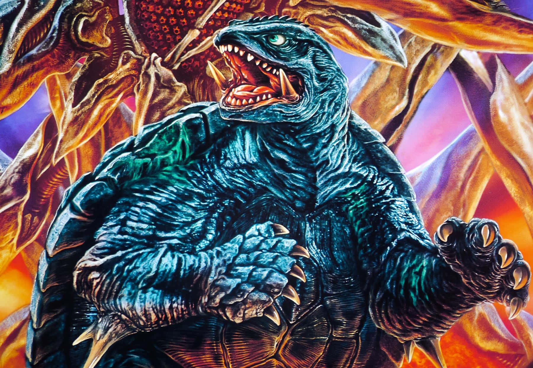 Gamera, The Giant Monster, Destroying A City Wallpaper