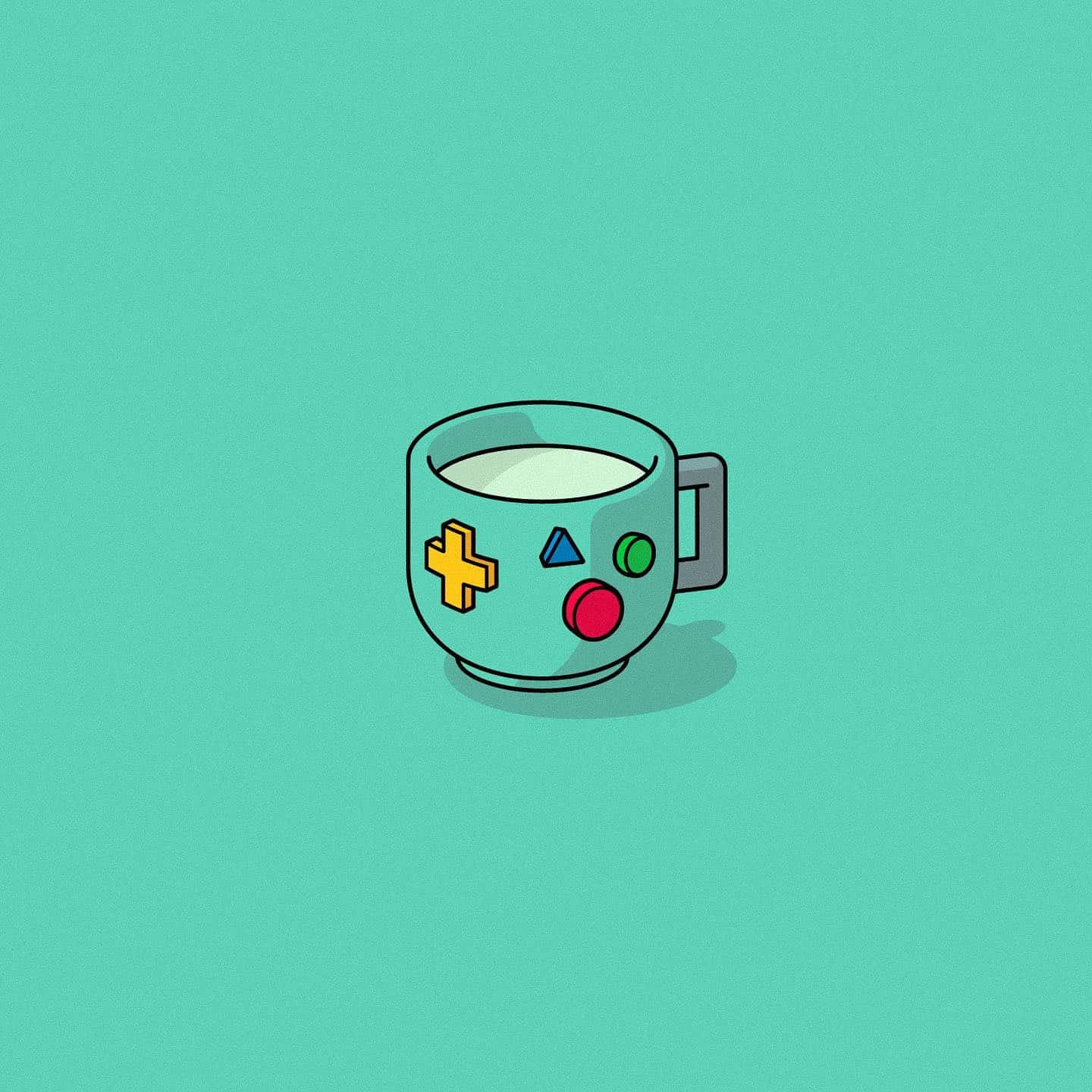 Gaming Inspired Minimalist Tea Cup Wallpaper